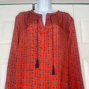 NIC+ZOE LIKE NEW! XL Orange and blue silk blouse.